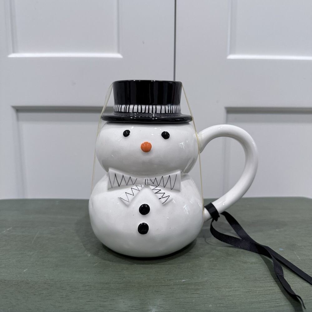 NEW POTTER'S STUDIO SNOWMAN WITH TOPPER CERAMIC MUG! - 5013